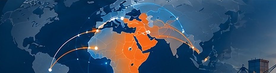 Map highlighting the Middle East and Africa